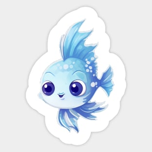 Cute cartoon fish. Sticker